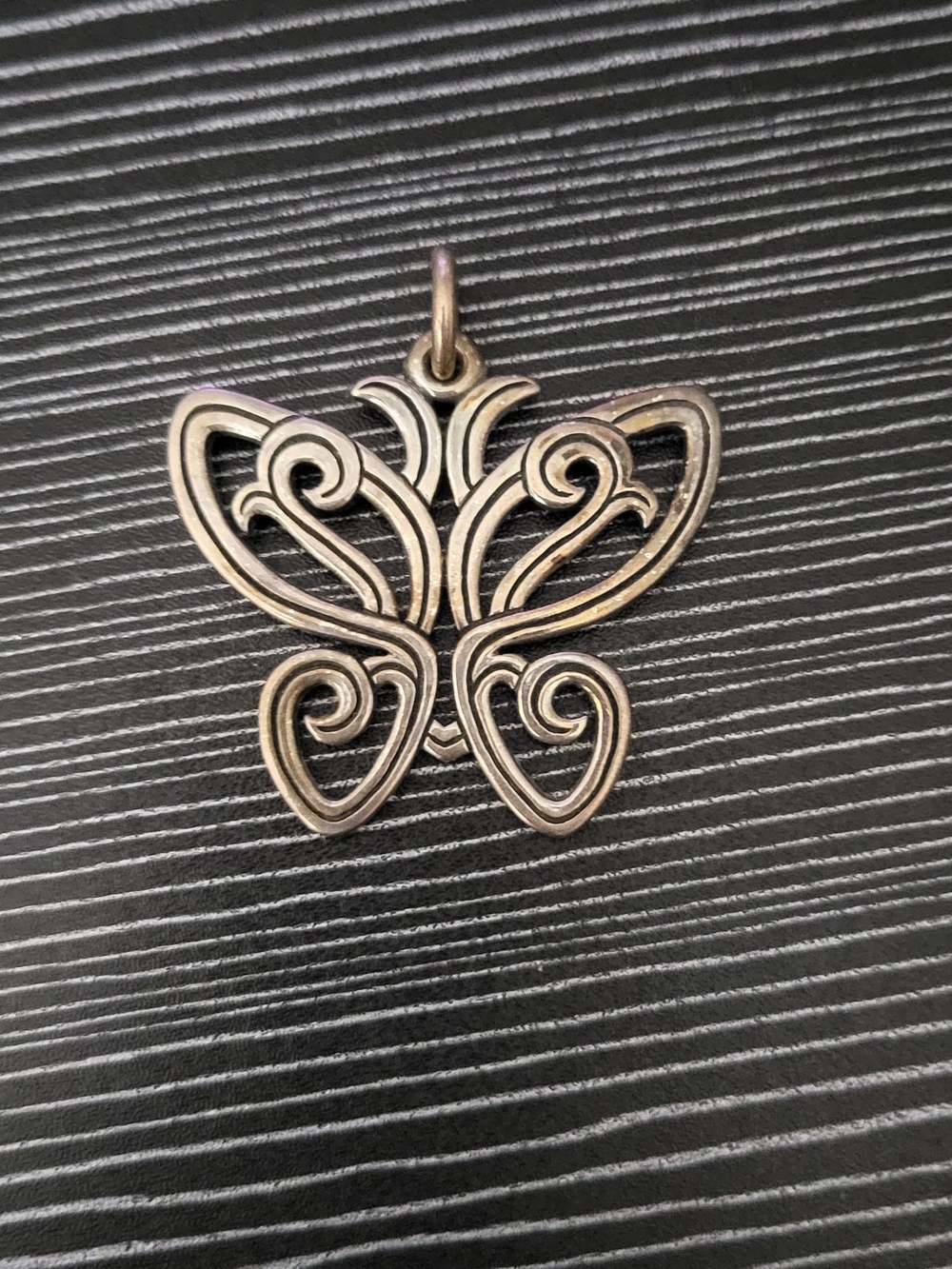 James Avery Retired Sterling Silver Open Lace Butterfly Pendant- LRG